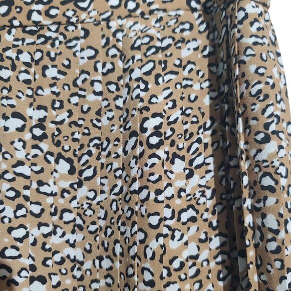 J. Crew Animal Print Pleated Midi Skirt Size 0 - Picture 3 of 5